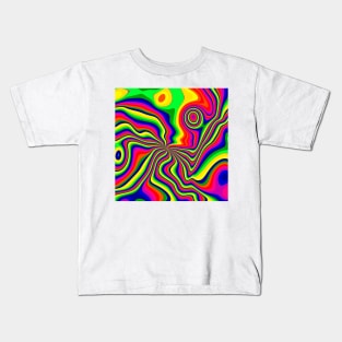 Psychedelic Groovy Colorful Pattern Kids T-Shirt